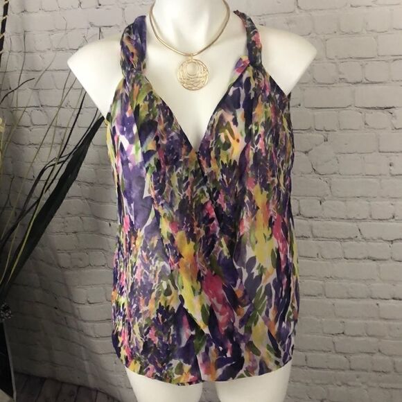 Cabi sheer floral halter top - Picture 2 of 6